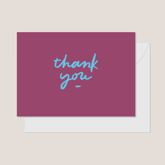 Greeting Card - Thank You Script Burgundy Card