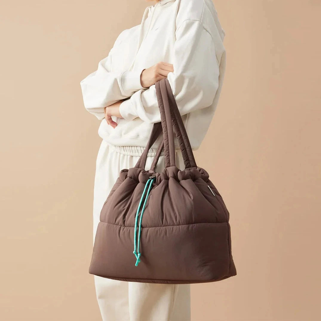 Scrunch Base Bag - Chocolate/turquoise
