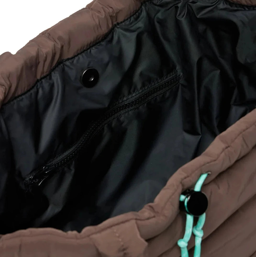 Scrunch Base Bag - Chocolate/turquoise