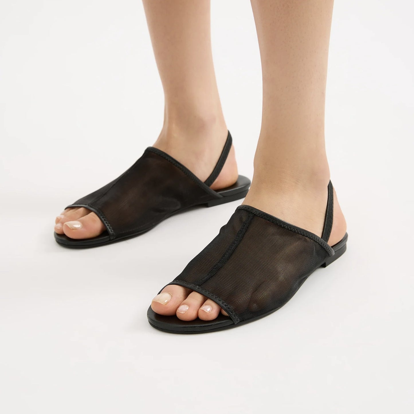 Eris Mesh Slingback Sandal - Black