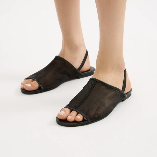 Eris Mesh Slingback Sandal - Black