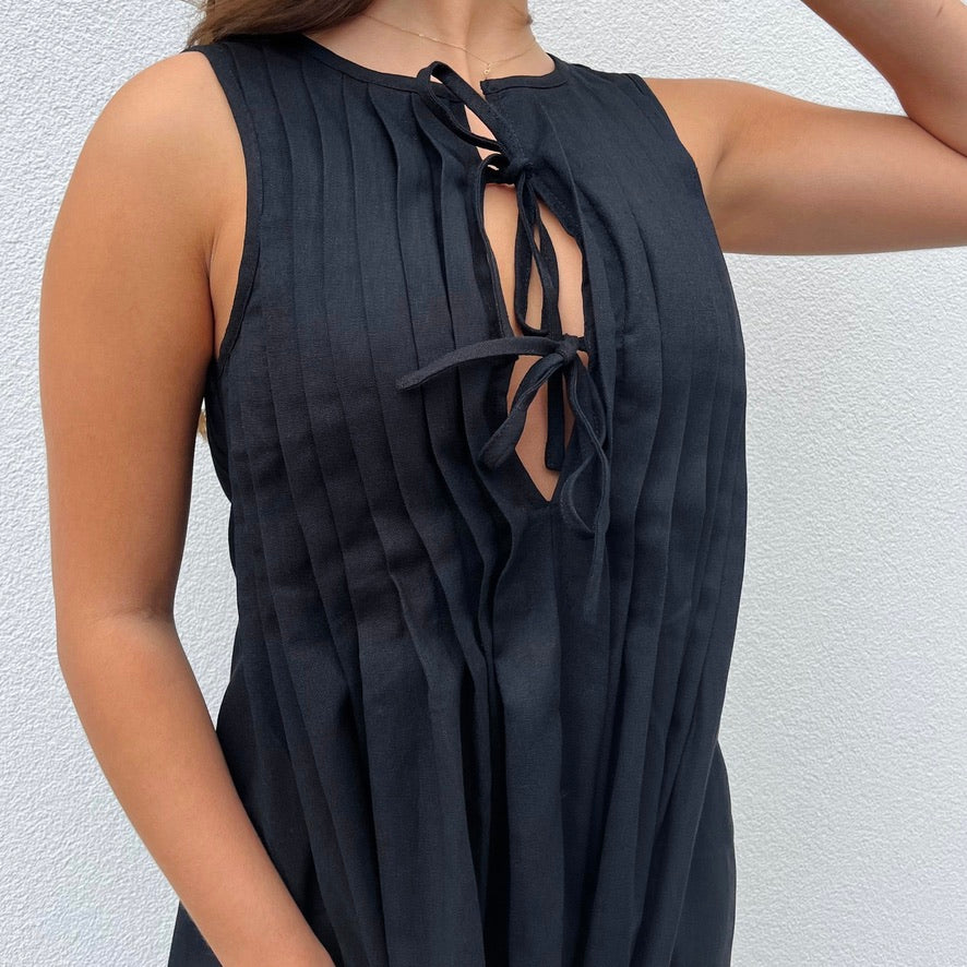 Pleated To Perfection Dress - Black