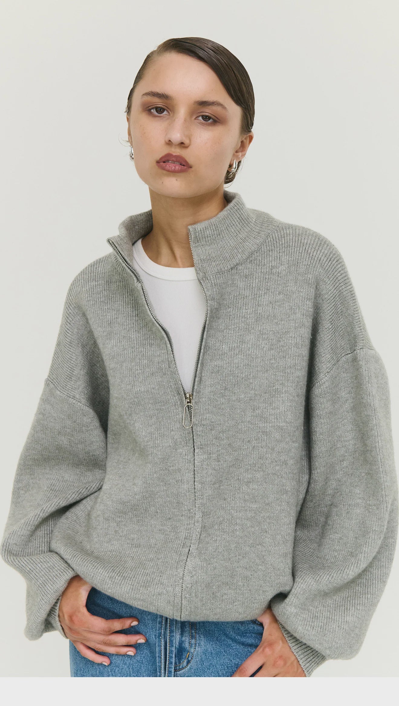 Harlow Oversized Zip Cardigan