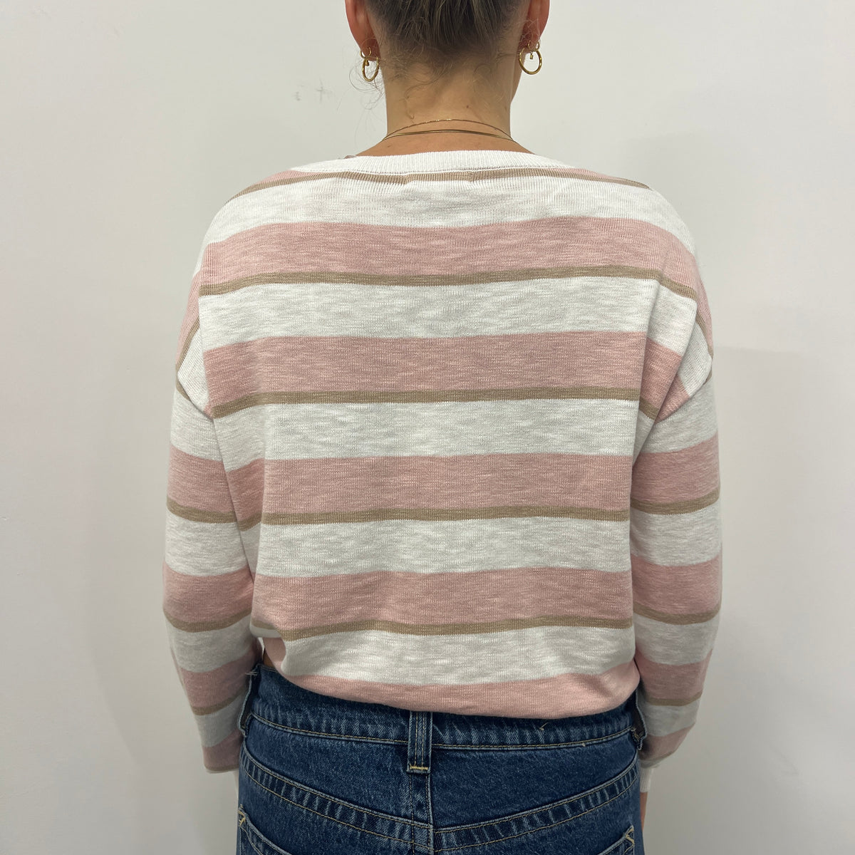 Hailey Top - Dusty Pink Stripe