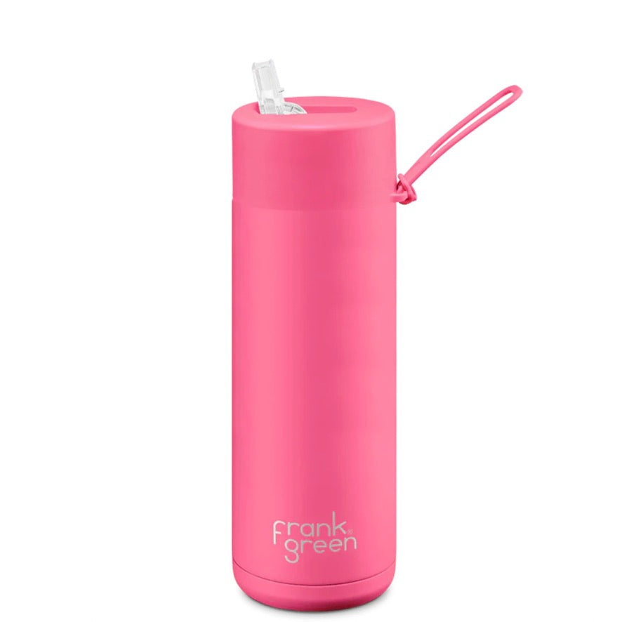 Frank Green - Neon Pink Straw Bottle 595ml