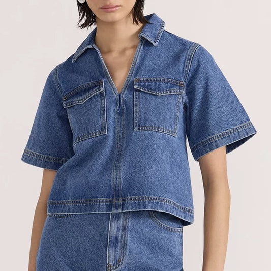 Alden Crop Denim Shirt