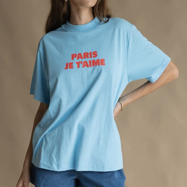 Je T'aime Tee - Ice Blue