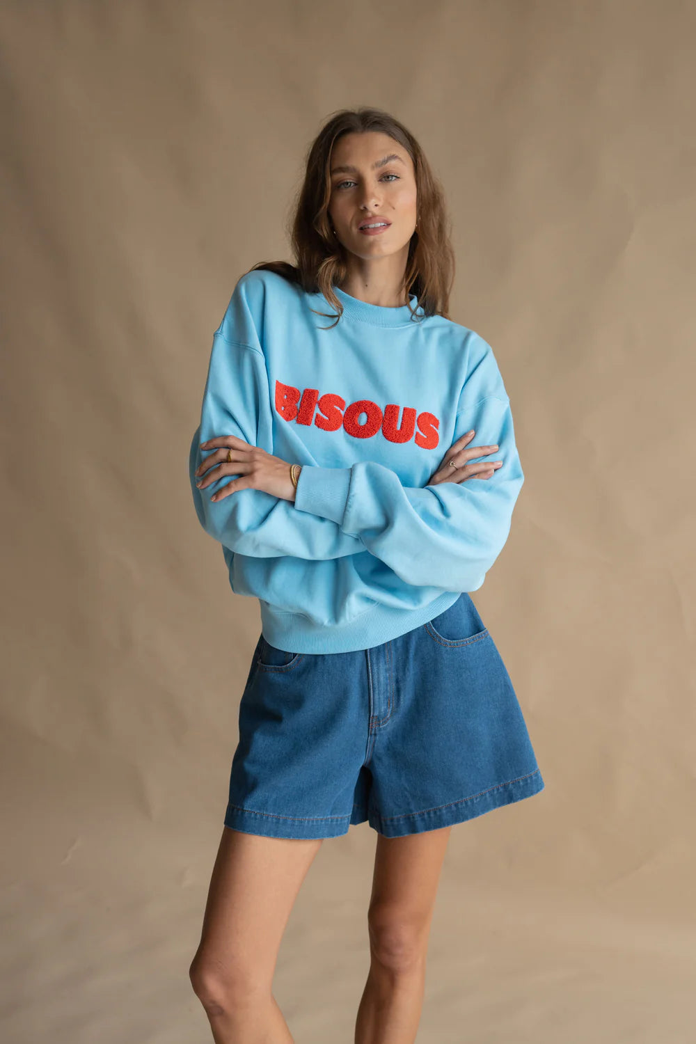 Bisous Sweatshirt - Ice Blue