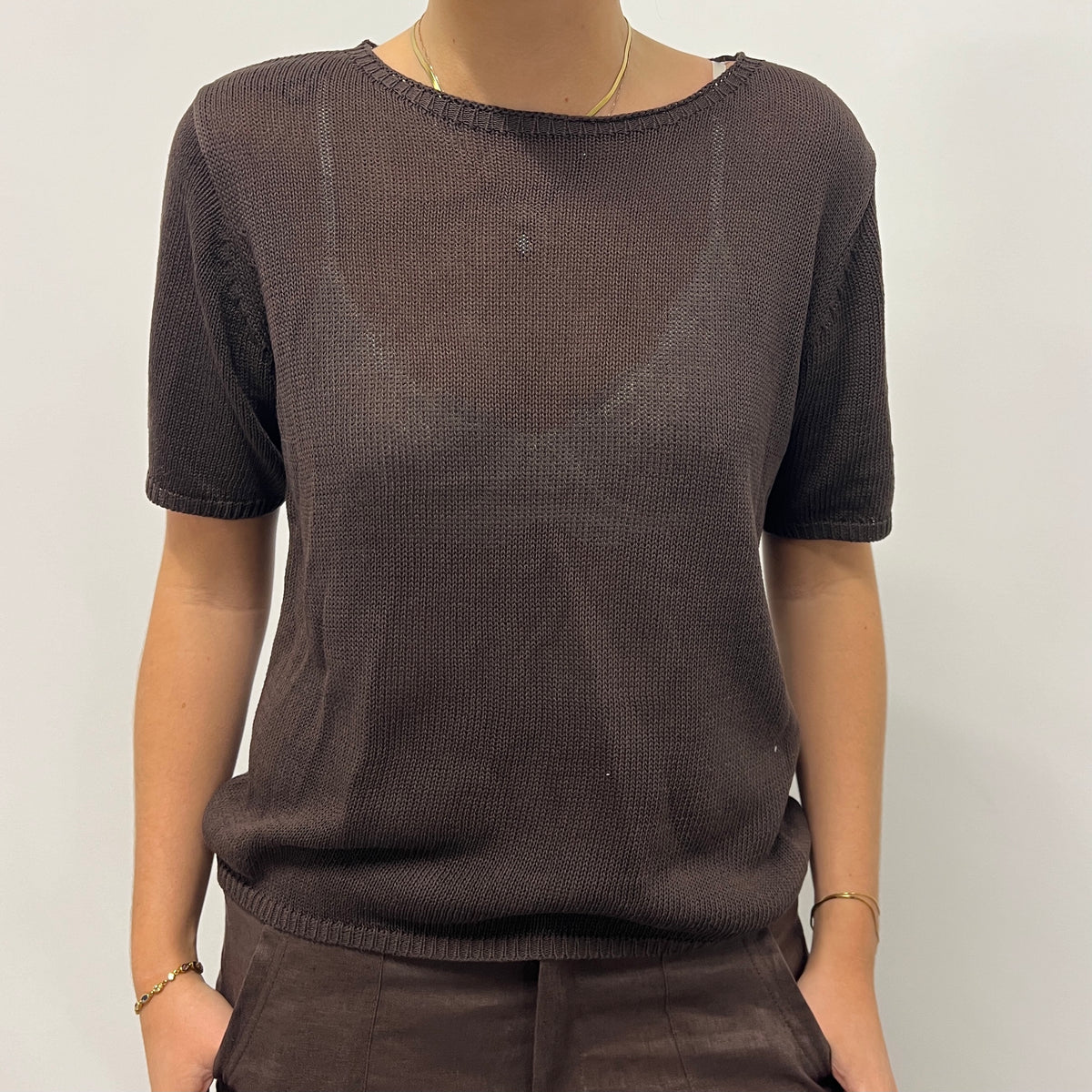 Summer Knit Tee - Chocolate
