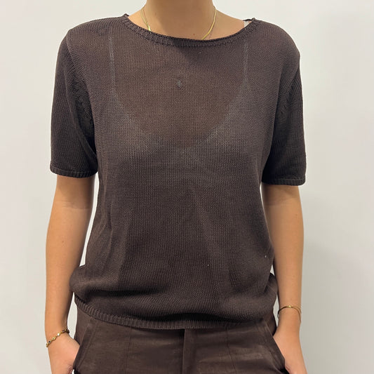 Summer Knit Tee - Chocolate