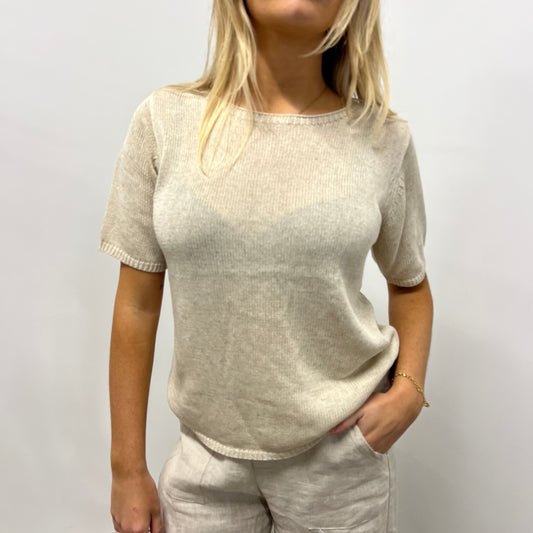 Summer Knit Tee - Natural