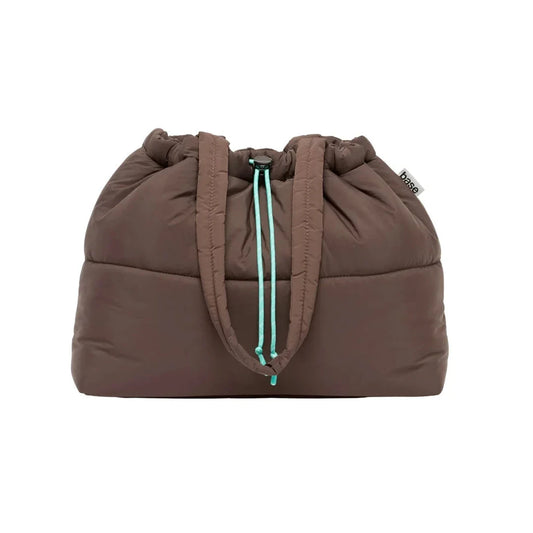 Scrunch Base Bag - Chocolate/turquoise