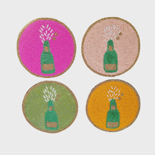 Beaded Coasters - Champagne