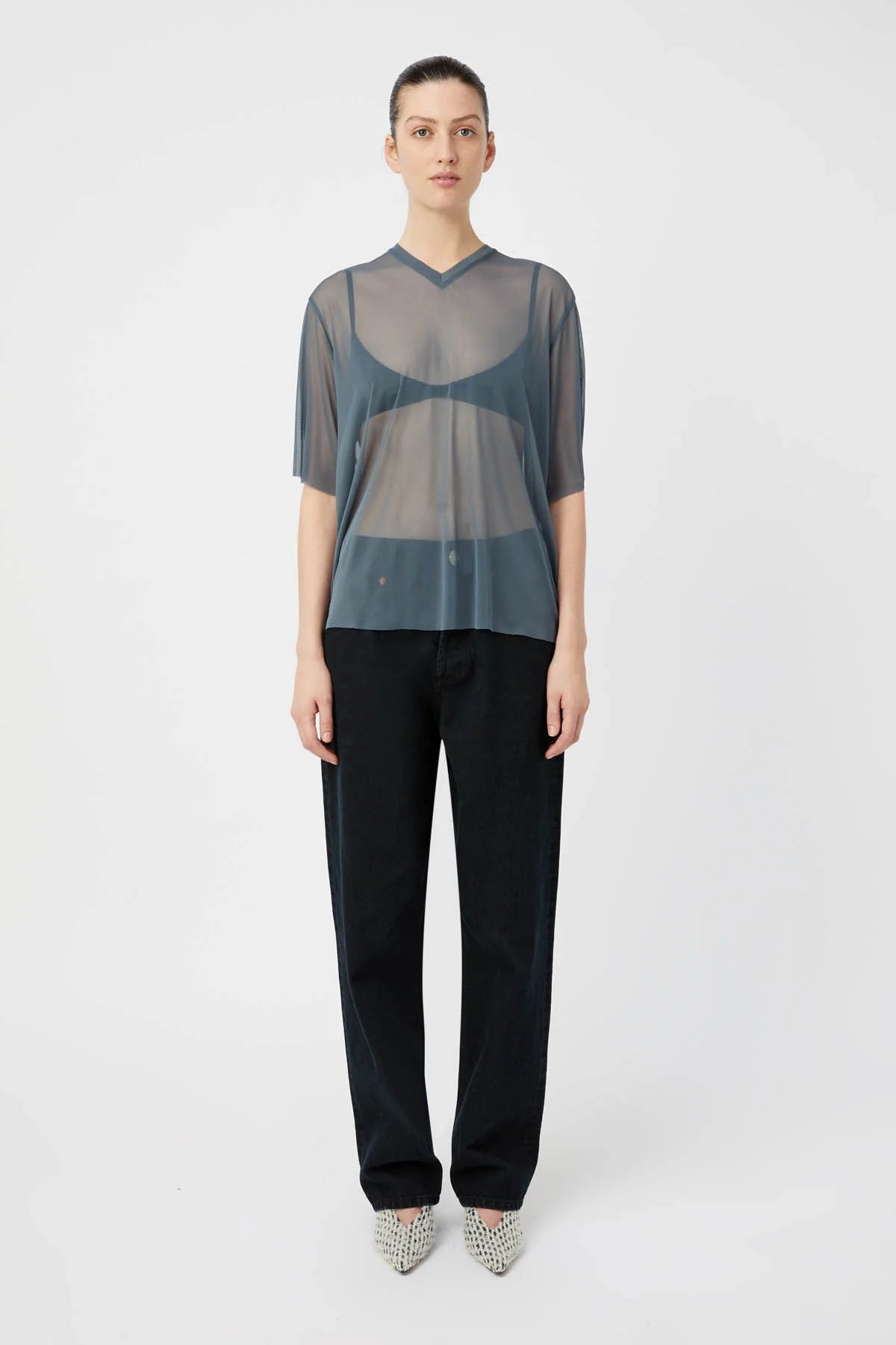 Enigma V Neck Sheer Tee
