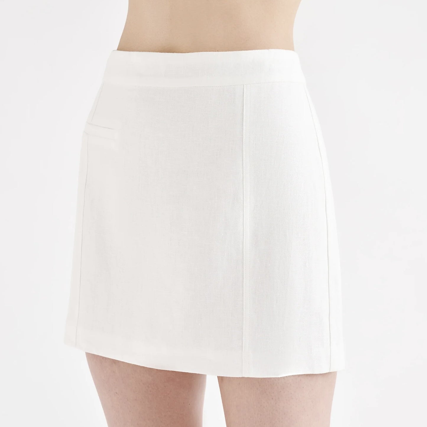 Clio Linen Mini Skirt - White