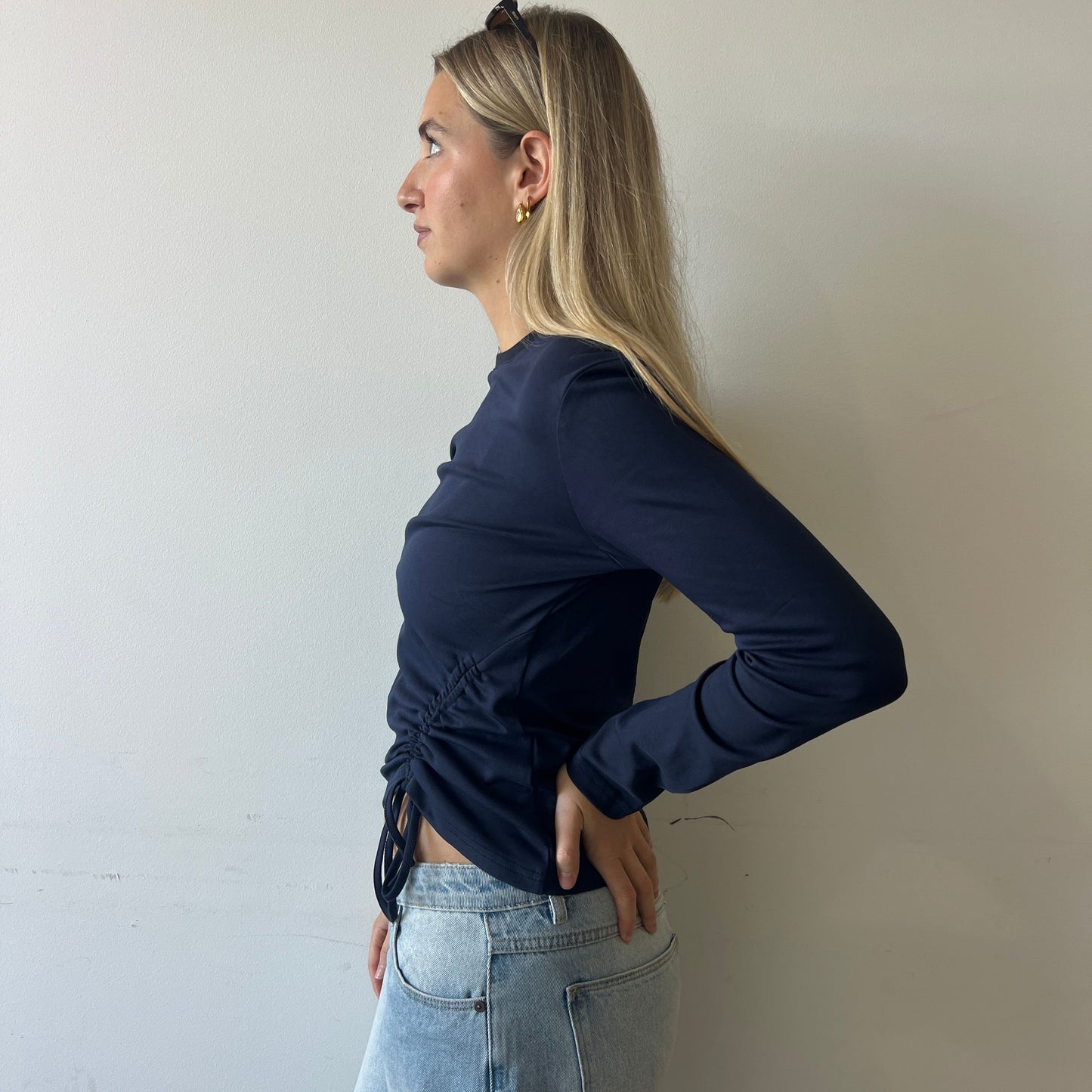 Lily Long Sleeve Tee - Navy