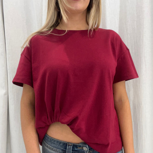 Claire Tuck Tee - Wine