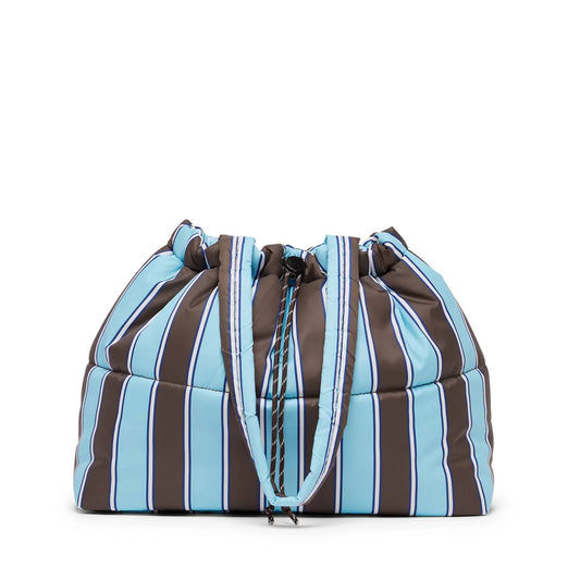 Scrunch Base Bag - Chocolate/blue stripe