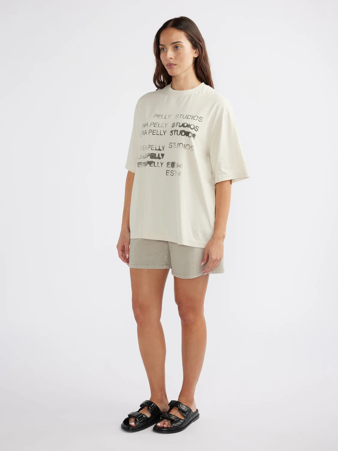 Blurred Logo Tee - Cement