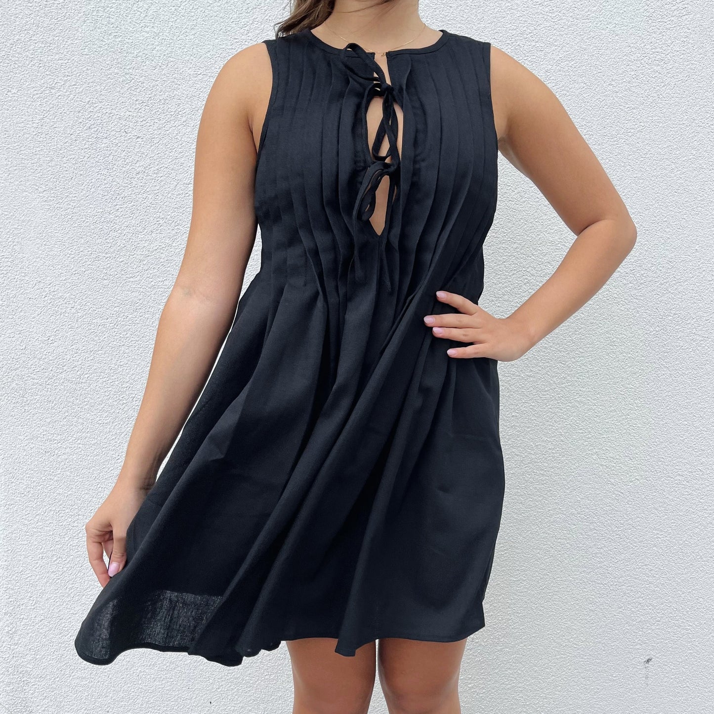 Pleated To Perfection Dress - Black