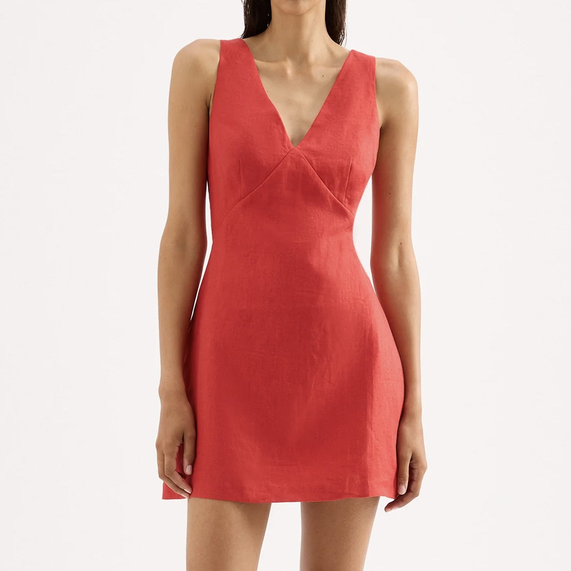 Blair Linen Mini Dress - Chilli