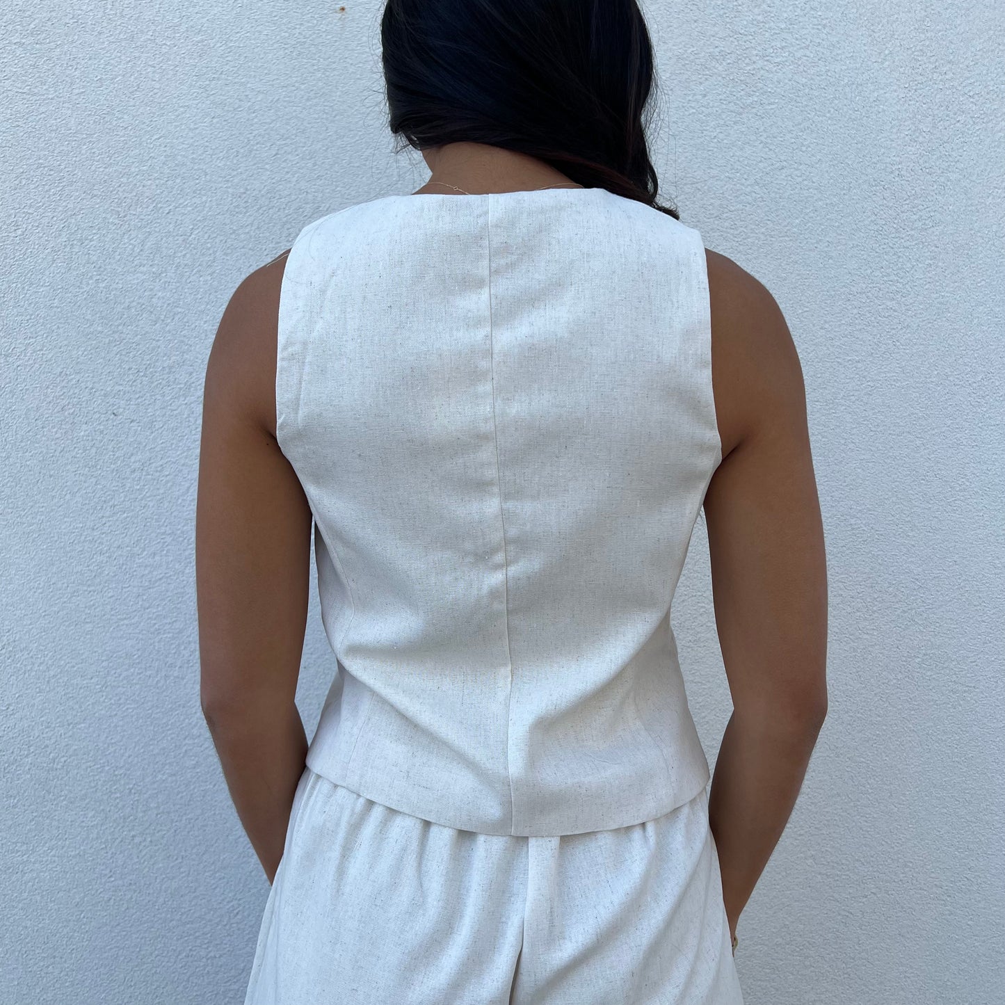 Santorini Tie Top - Oatmeal