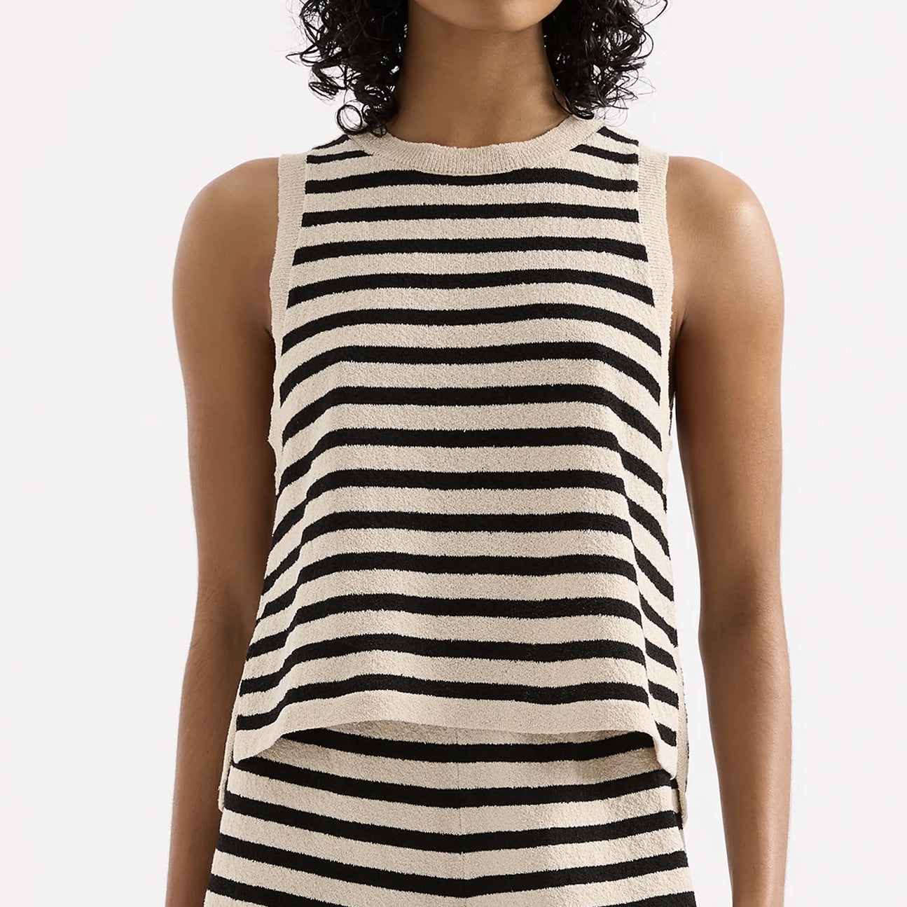 Kayda Knit Tank - Black Stripe