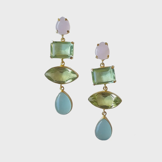 Lilith Natural Stone Earrings - Pastel