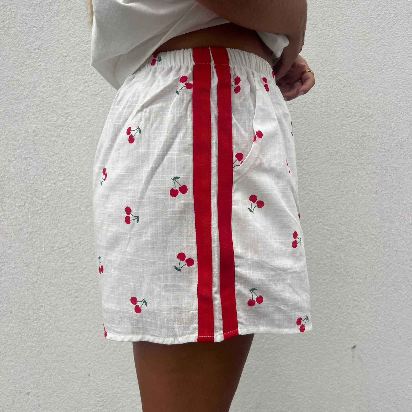 White Cherry Racer Short