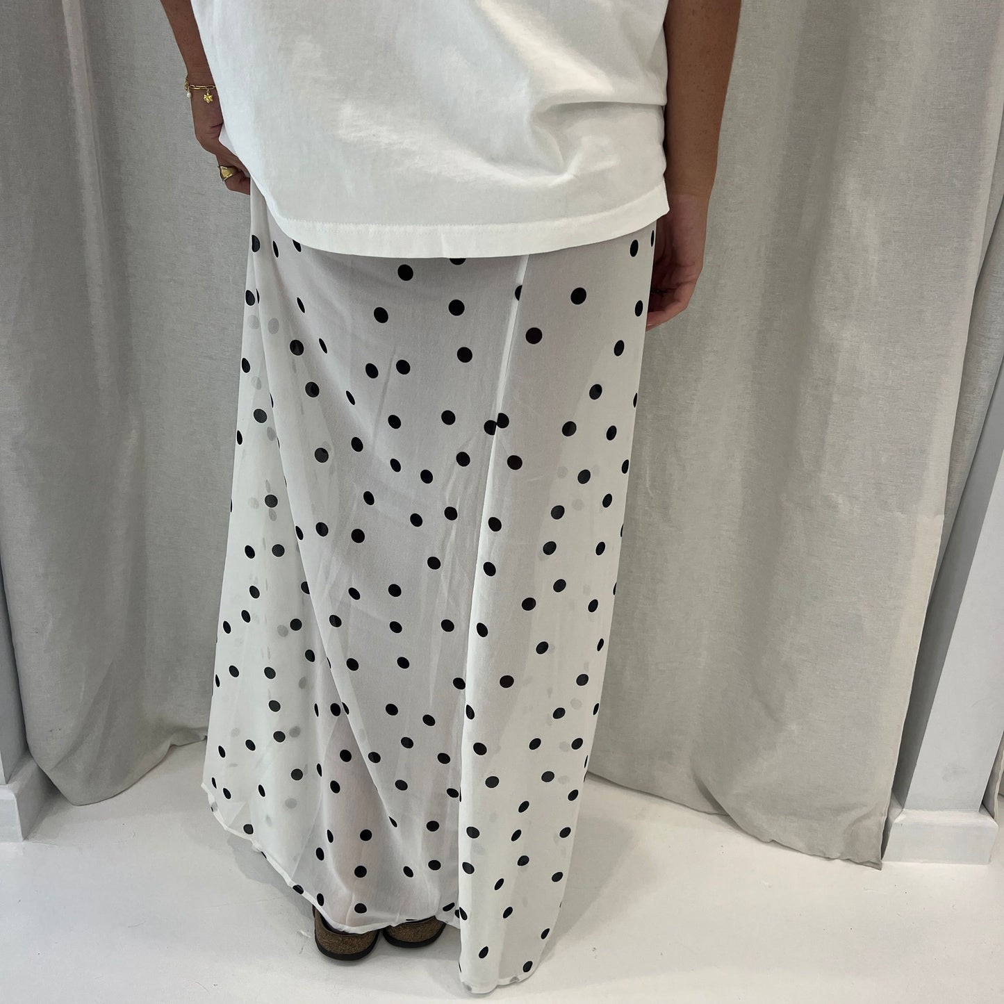 Luna Sheer Polka Dot Skirt