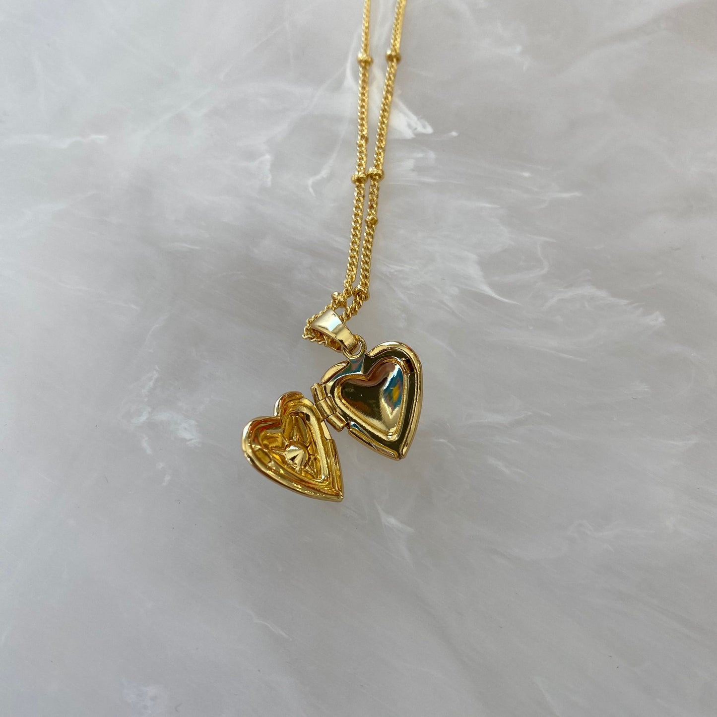 Heart Locket Necklace - Gold