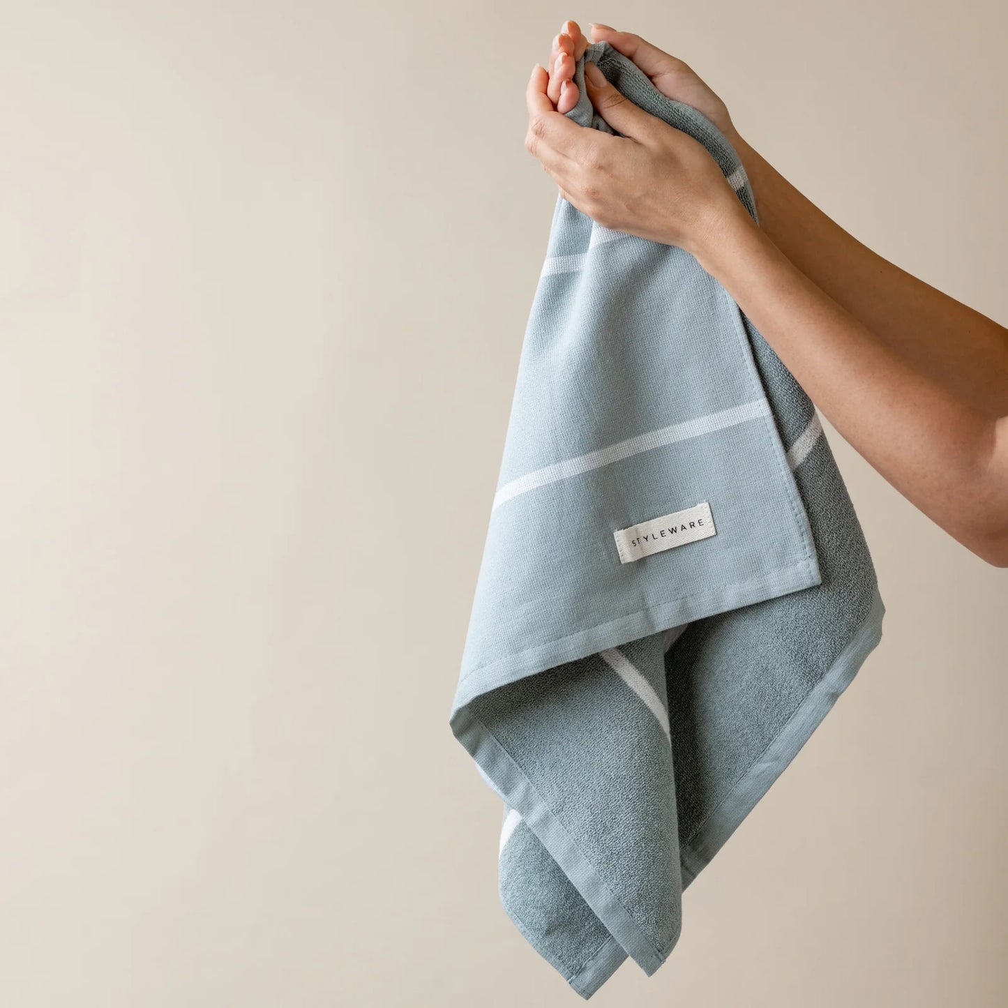 Between The Lines Tea Towel II - Green Tea