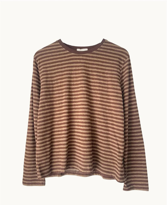 Athena Stripe LS Top - Chocolate