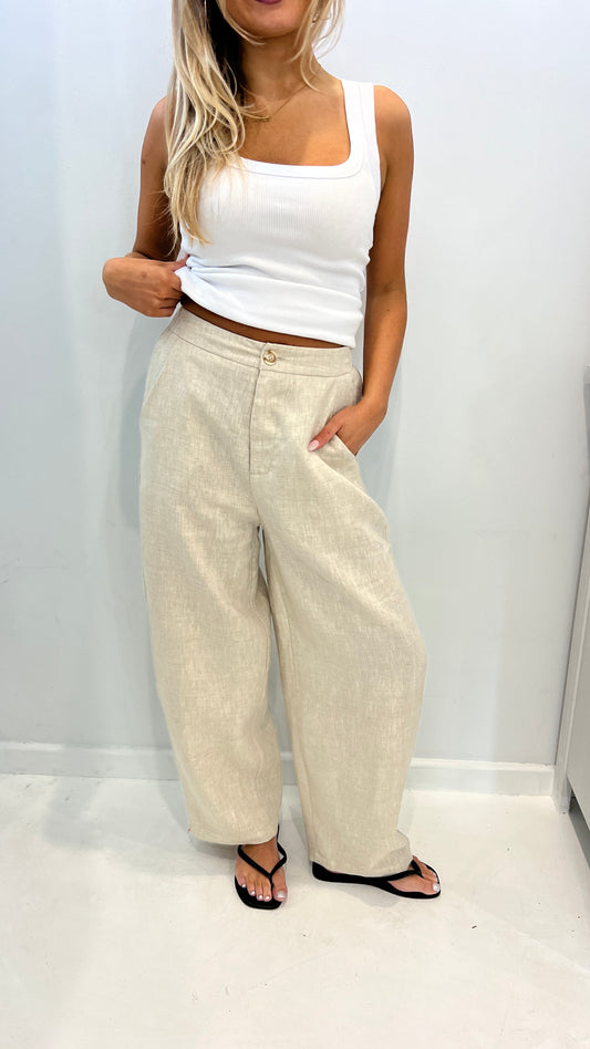 Jamie Barrel Pant - Natural