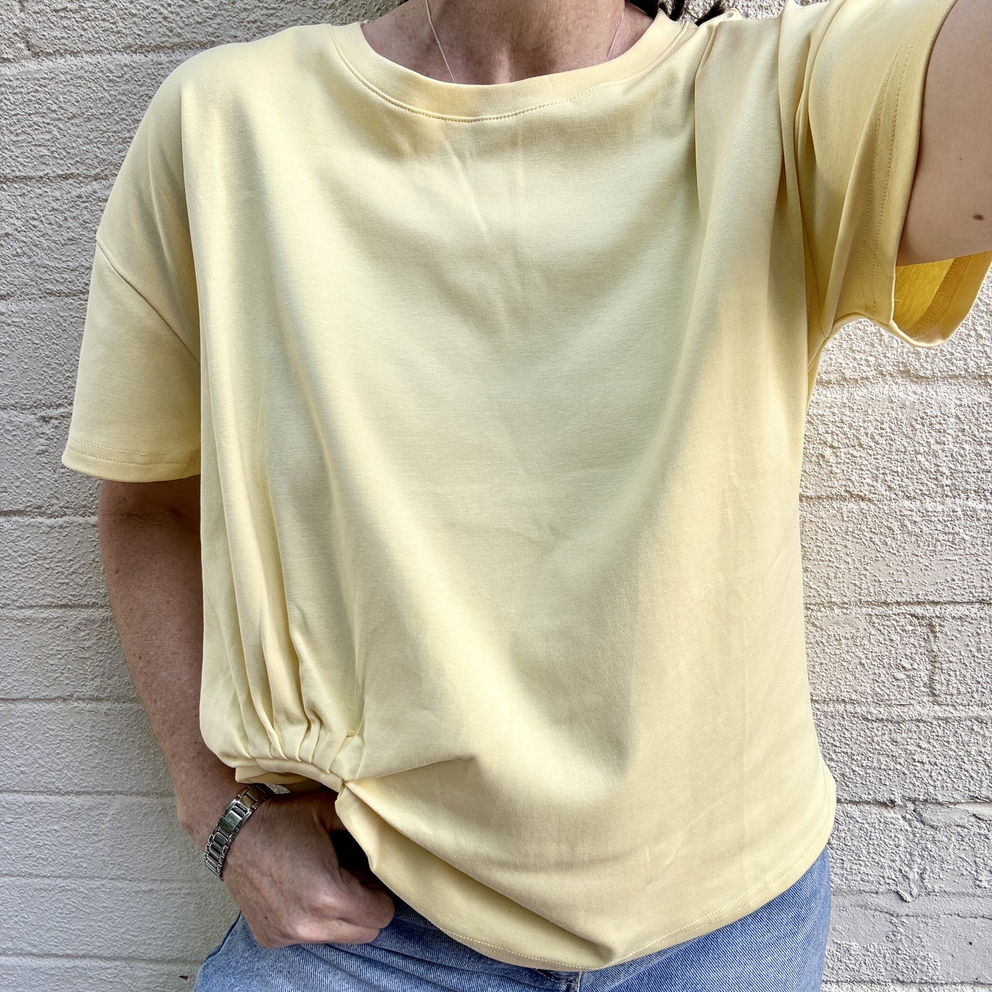 Claire Tuck Tee - Lemon