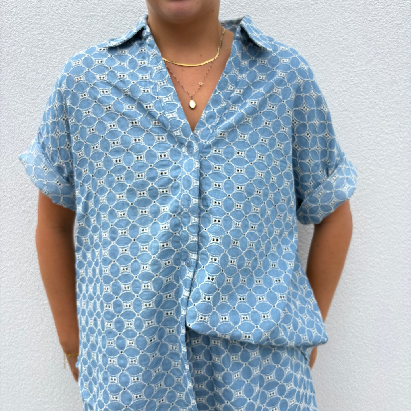 Bella Sleeve Broderie Shirt