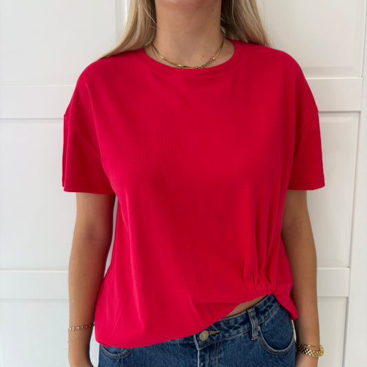 Claire Tuck Tee - Red