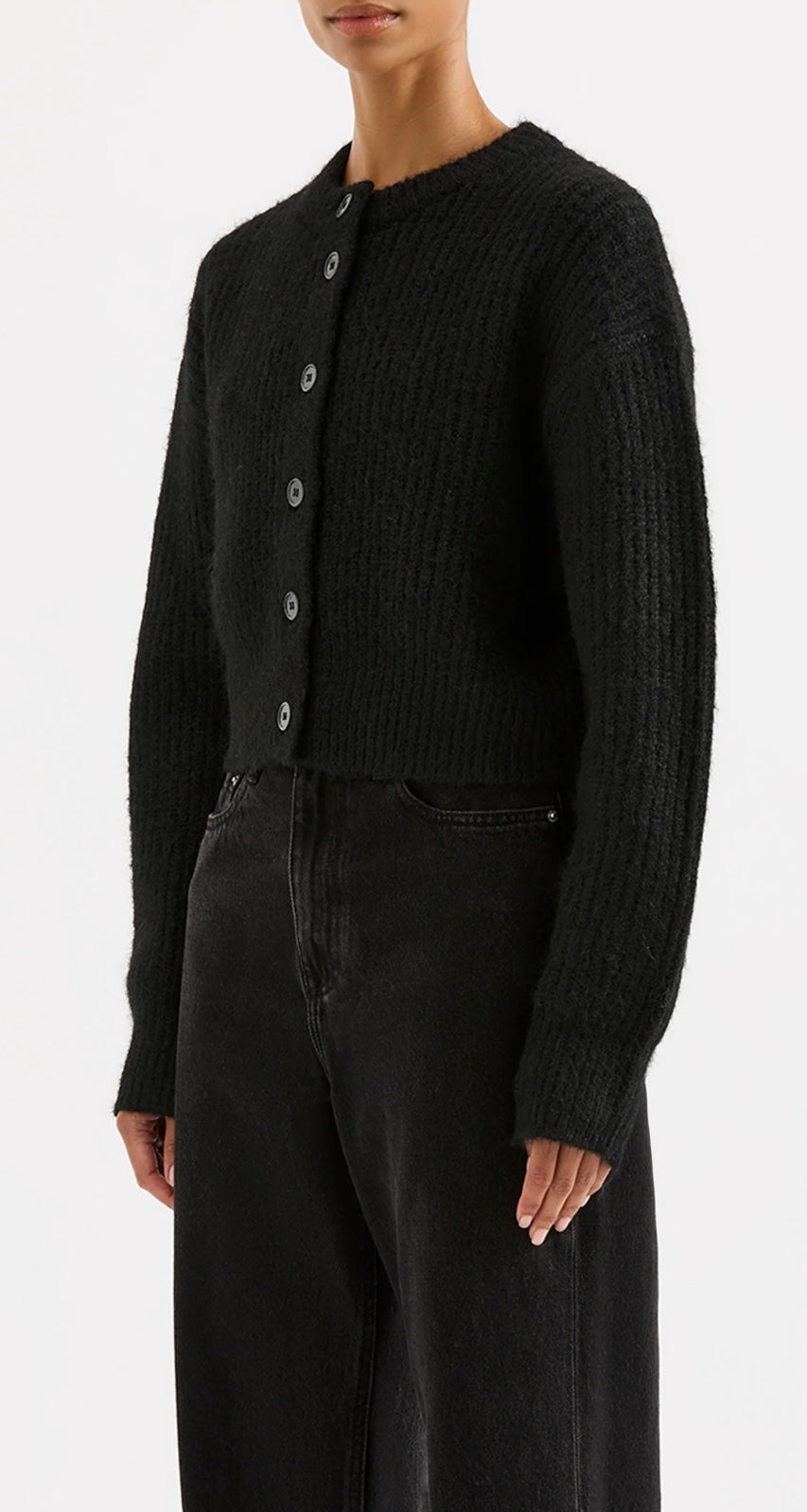 Nixon Cropped Cardigan - Black
