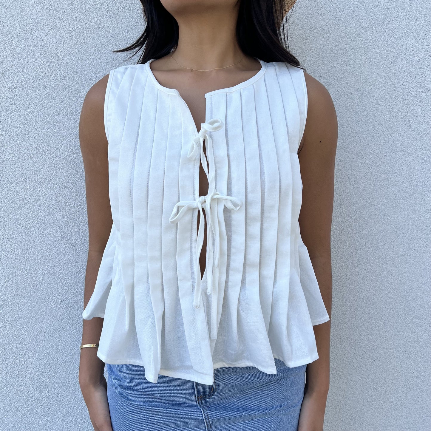 Pleat To Perfection Top - White