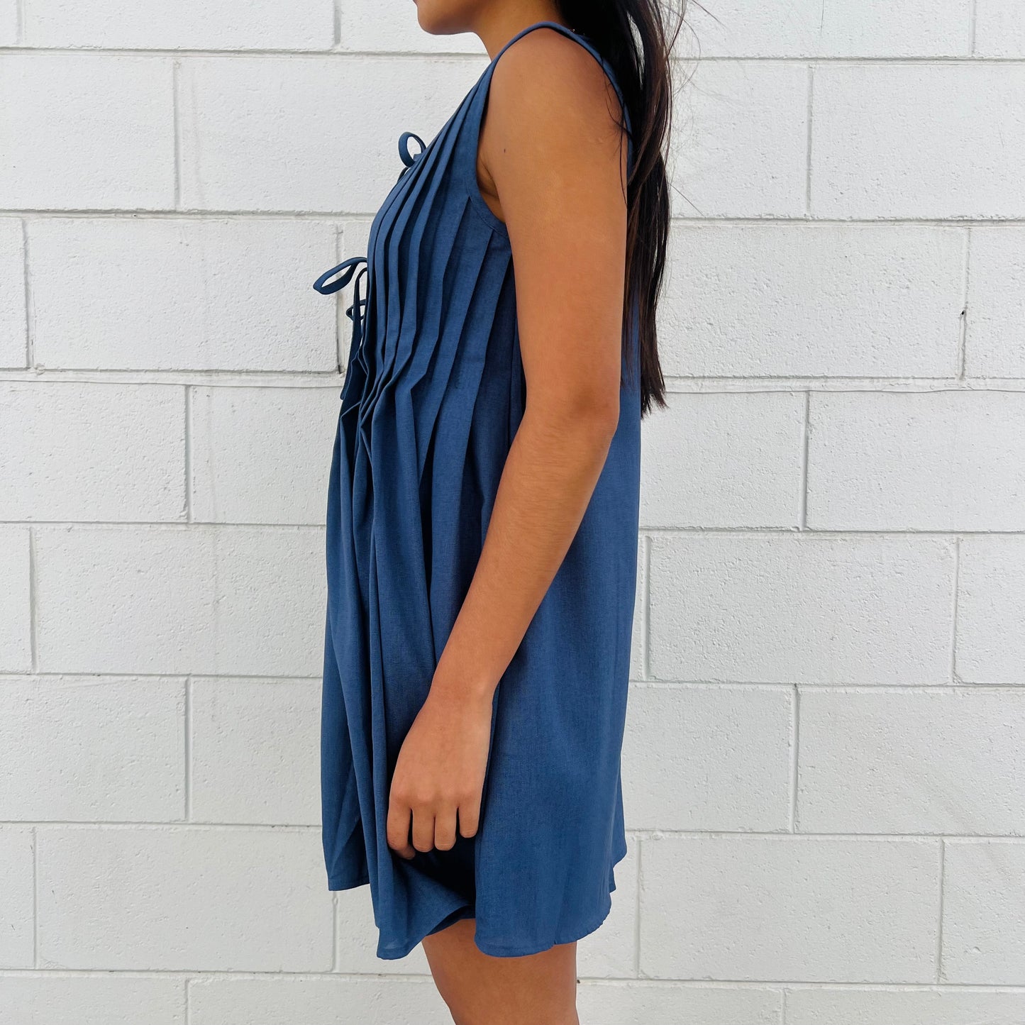 Pleated To Perfection Dress - Cobalt