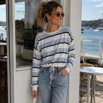 Hailey Top - Blue Stripe