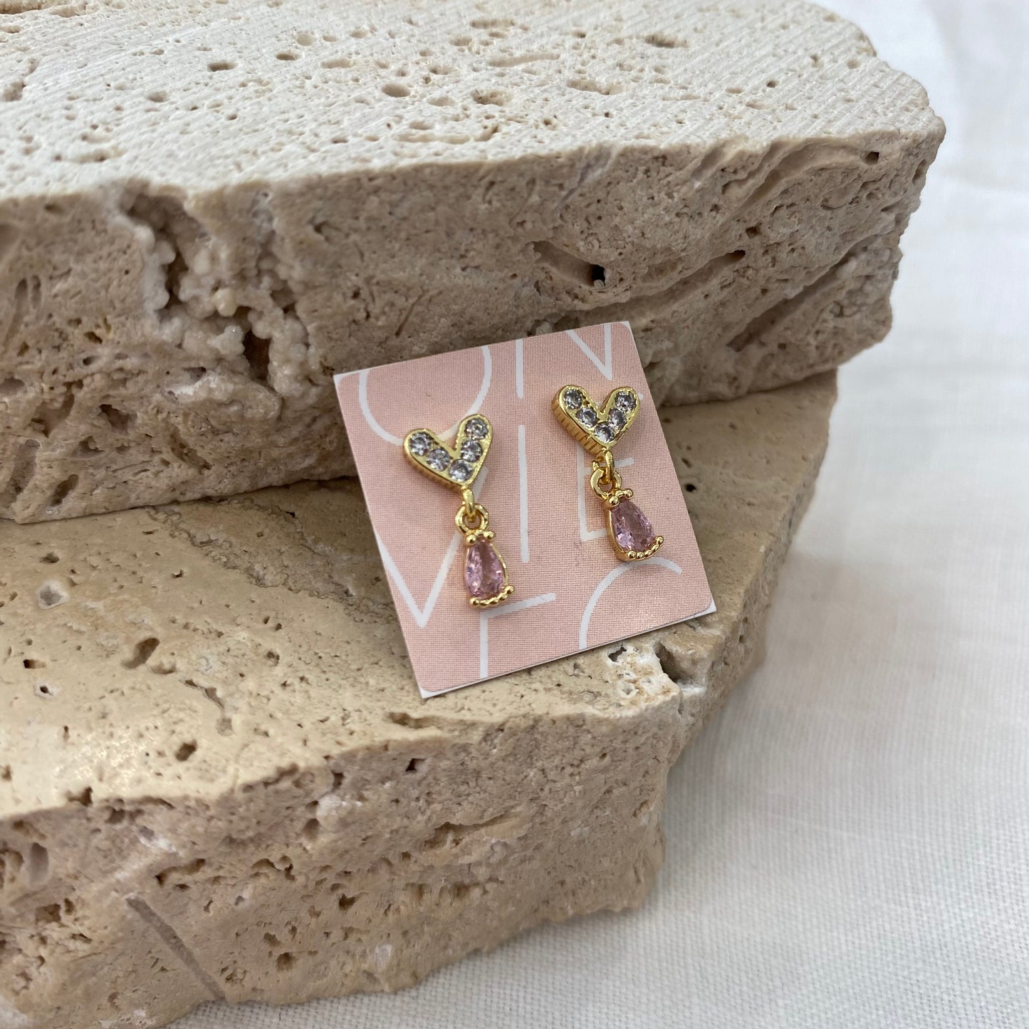 Blair Earrings - Light Pink Diamond