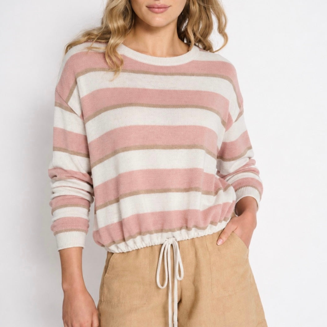 Hailey Top - Dusty Pink Stripe