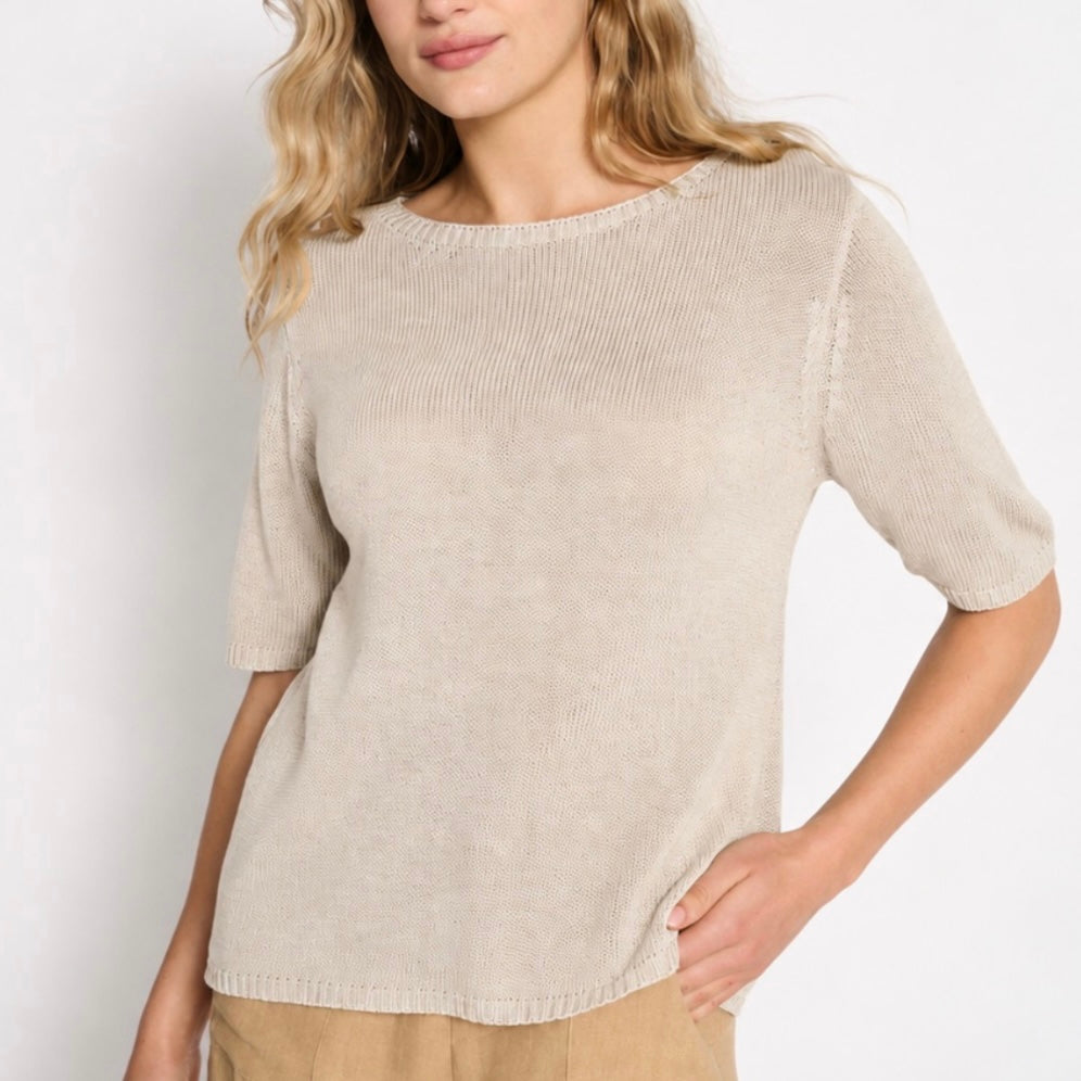 Summer Knit Tee - Natural