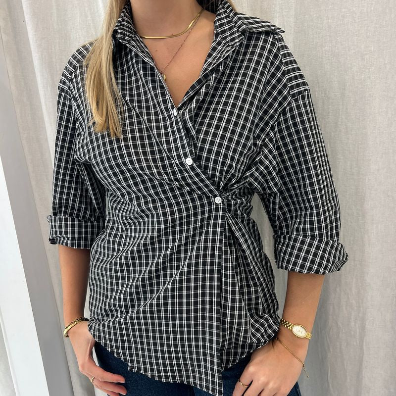 Plaid Wrap Shirt