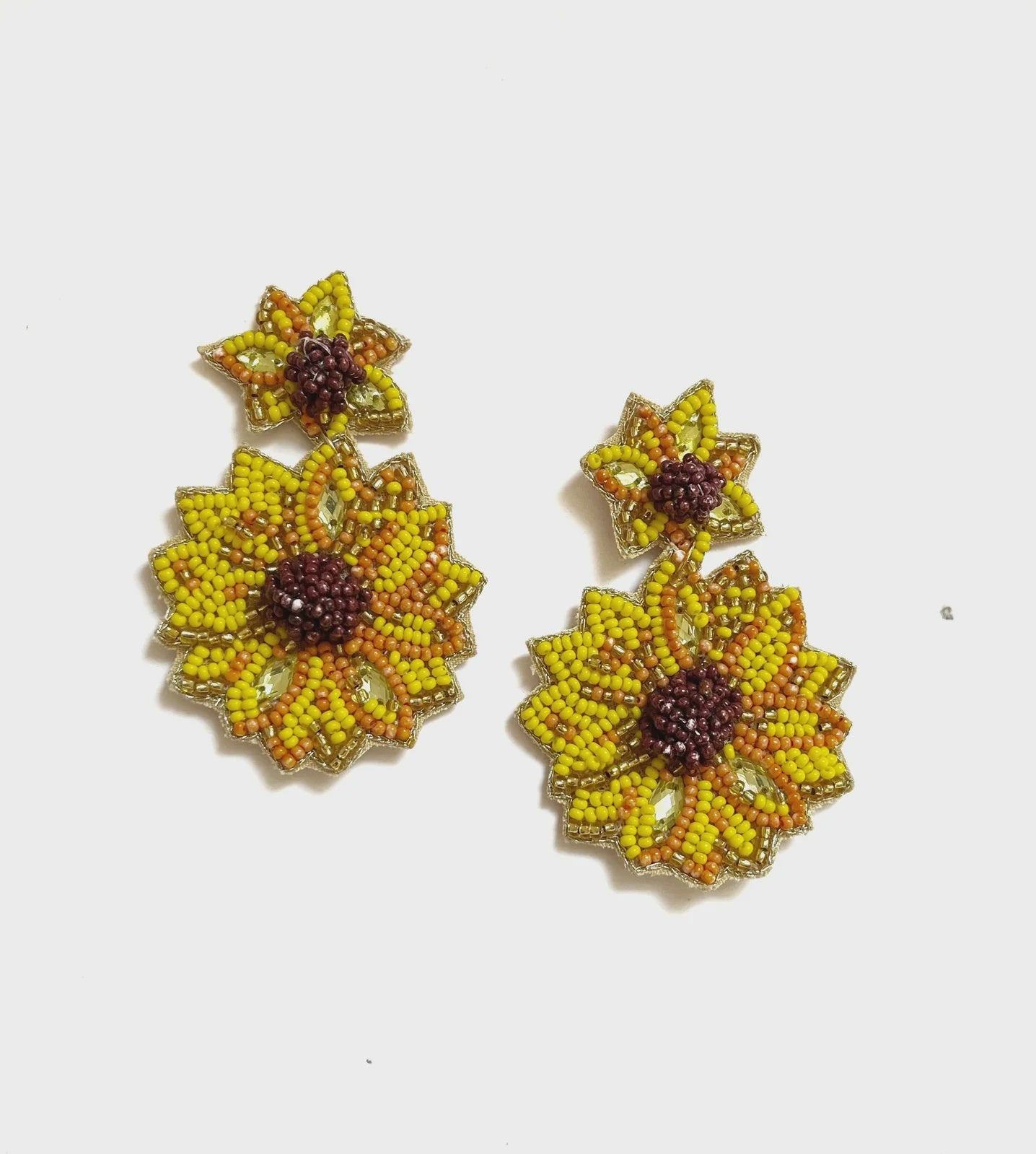 Sunflower Beaded Earrings