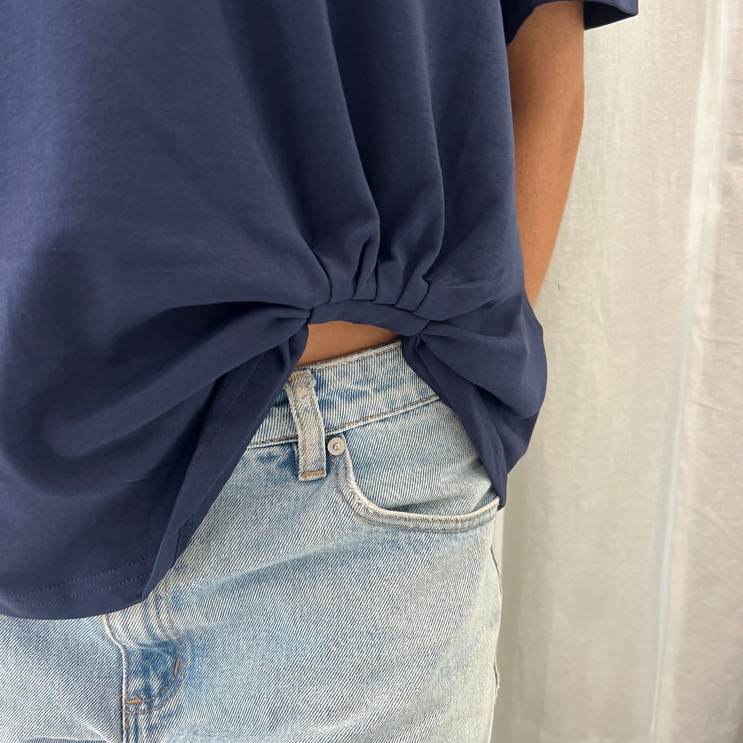 Claire Tuck Tee - Navy