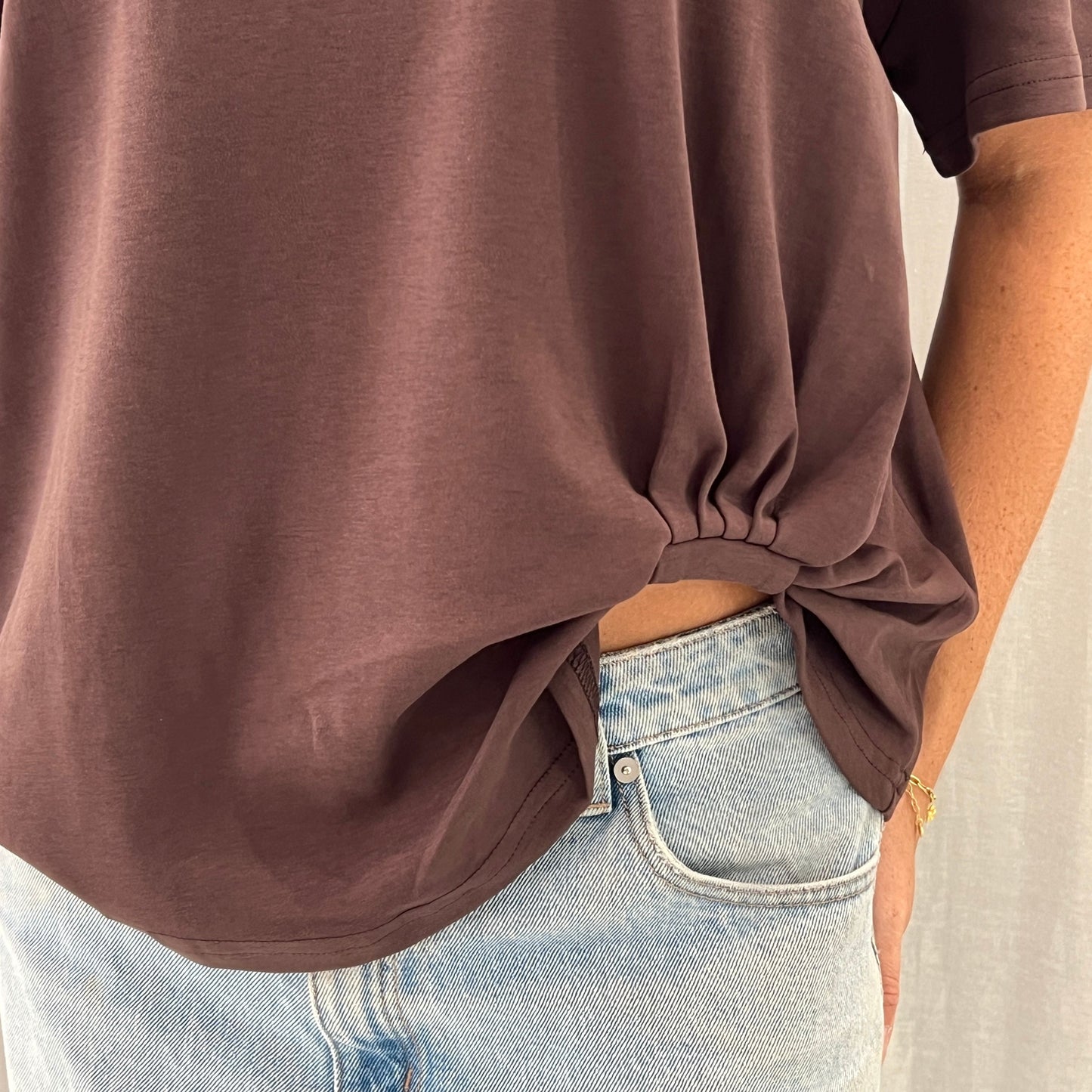 Claire Tuck Tee - Choc