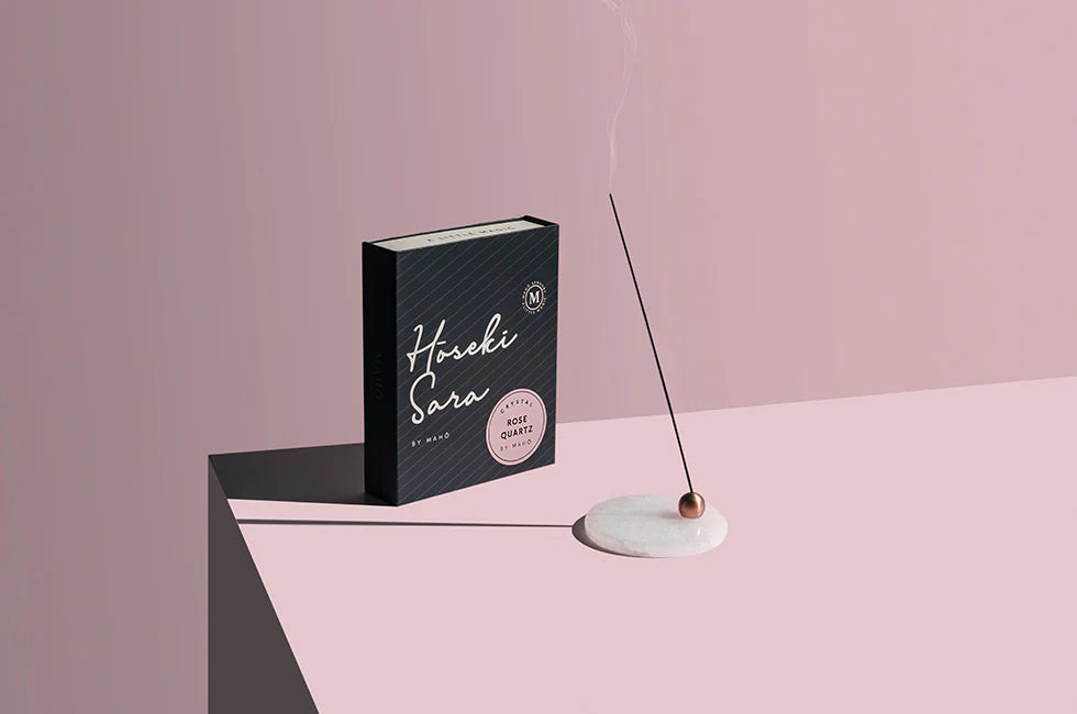 Hoseki Sara Incense Holder - Rose Quartz