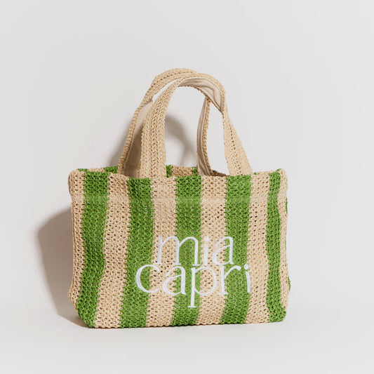 Mia Capri Vacay Bag - Green Stripe